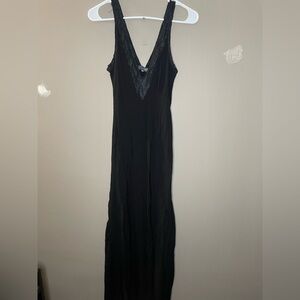 TYSA Black Sleeveless Maxi Dress with lace trim. Size 0